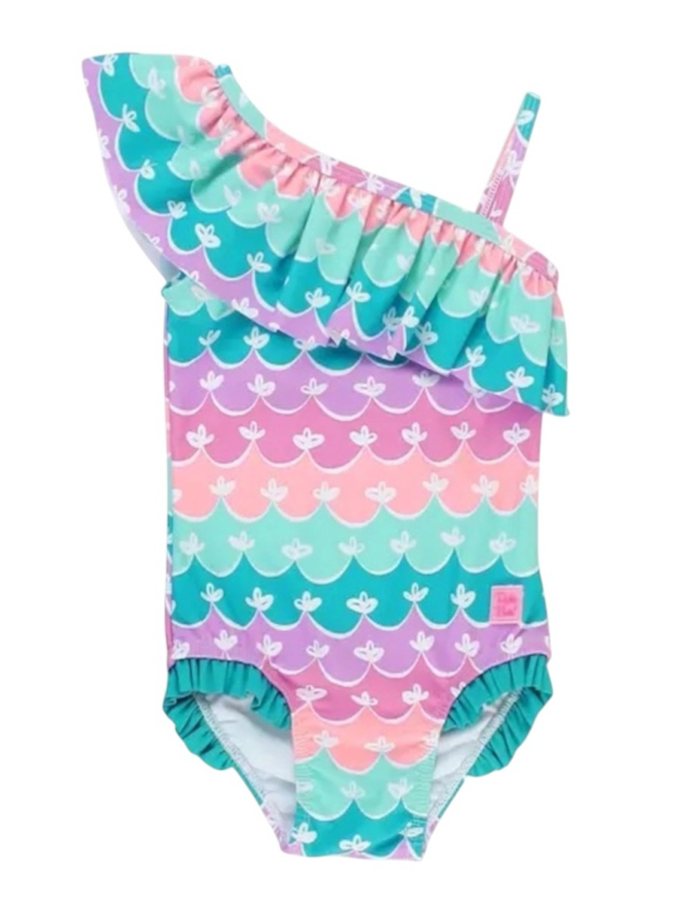 Ruffle Butts Girls One Shoulder Mermaid Swimsuit Size 5 | Ruffle One Piece Swim